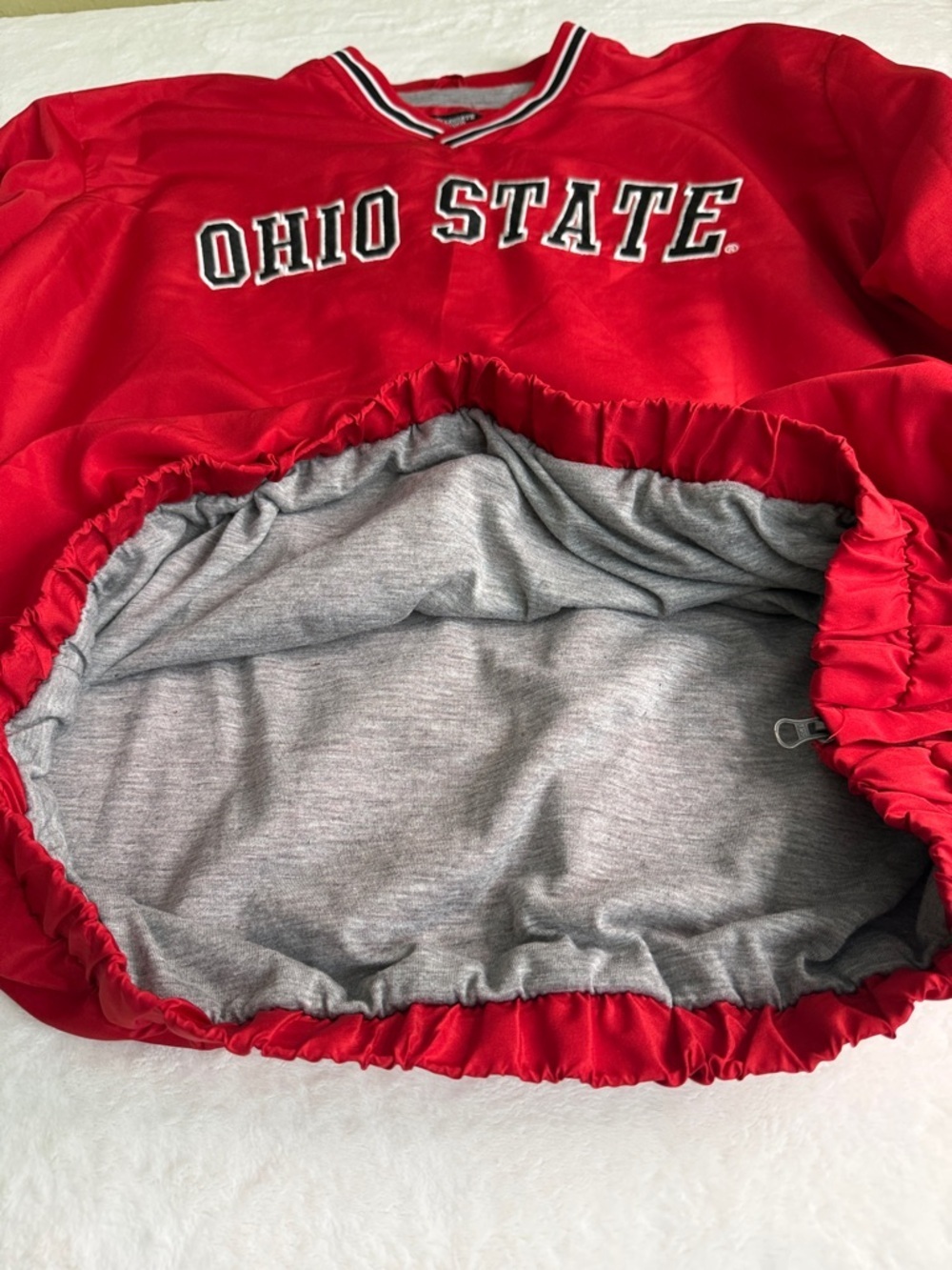 Ohio State Red Pullover Windbreaker Sweatshirt - Picture 8 of 9